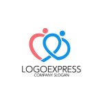 画像1: つながり合うハートと人々のロゴ (1)