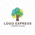 画像1: クールなカラフルな木のロゴ (1)