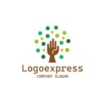 画像1: クールなハンドツリーロゴ (1)