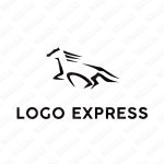 画像1: クールなランニング馬のロゴ (1)