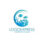 画像1: サンゴ礁と魚たちの海ロゴ (1)