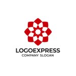 画像1: クリエイティブな幾何学的な花のロゴ (1)