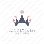 画像1: 王冠とガーベラをモチーフにしたシックなロゴ (1)