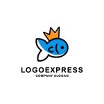 画像1: 王冠をかぶった魚のロゴ (1)