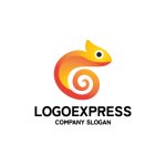 画像1: 巻き尾のカメレオンのロゴ (1)