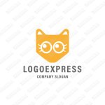 画像1: 可愛い目が特徴の猫のロゴ (1)