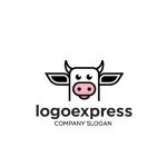 画像1: かわいい牛の顔ロゴ (1)