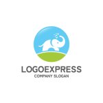 画像1: 可愛いゾウのロゴ (1)