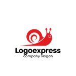 画像1: かわいい笑顔のカタツムリのロゴ (1)