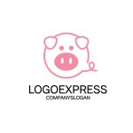 画像1: かわいい豚ロゴ (1)