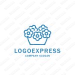 画像1: フラワーアレンジメントのかわいい素朴なロゴ (1)