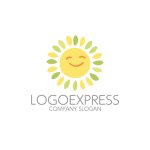画像1: かわいい笑顔の太陽のロゴ (1)