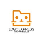 画像1: 猫の顔がかわいいフォルダロゴ (1)