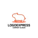 画像1: かわいいカピバラのロゴ (1)