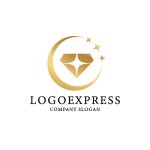 画像1: 煌めくダイヤモンドの高級感あるロゴ (1)