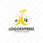 画像1: 洋梨の美味しそうなロゴ (1)