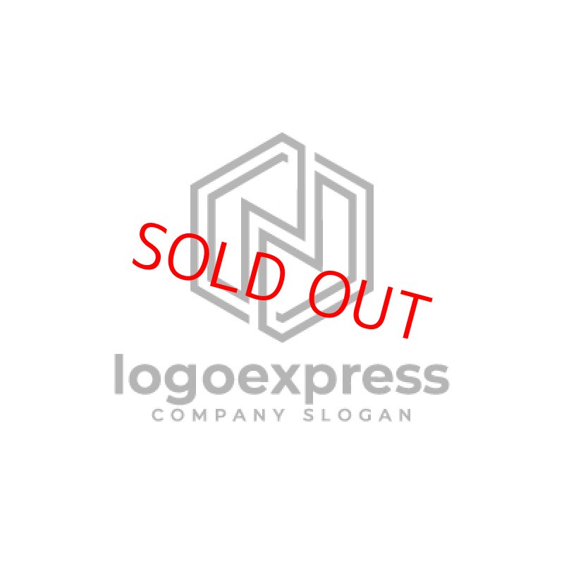 画像1: 六角形フレームN建築デザインロゴ (1)