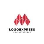 画像1: 赤いひし形模様の「M」ロゴ (1)