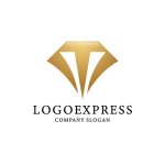 画像1: 黄金色のダイヤモンドのロゴ (1)