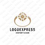 画像1: ダイヤモンドが光る指輪のポップなロゴ (1)