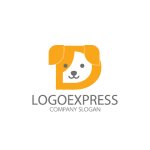 画像1: かわいいD字型の犬のロゴ (1)