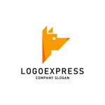 画像1: 幾何学的な犬のロゴ (1)