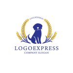 画像1: 優雅な犬と穂のロゴ (1)