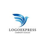 画像1: 躍動感のある鳥のロゴ (1)