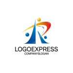 画像1: ダイナミックなRと人のロゴ (1)