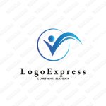 画像1: 躍動感のあるVのロゴ (1)