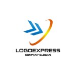 画像1: 加速する矢印とダイナミックな軌跡のロゴ (1)