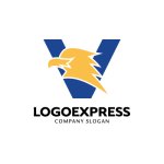 画像1: Vを組み合わせたワシのロゴ (1)