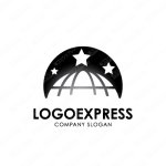 画像1: 地球と夜空のロマンチックな可愛いロゴ (1)