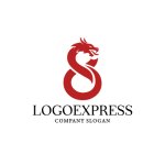 画像1: 8の形をした龍のロゴ (1)