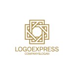 画像1: 黄金の幾何学模様エレガントロゴ (1)