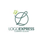 画像1: 蝶とエレガントなL字型のロゴ (1)