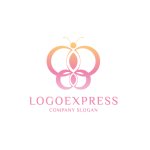 画像1: エレガントな蝶のロゴ (1)