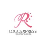 画像1: エレガント筆記体Rとピンクドット (1)