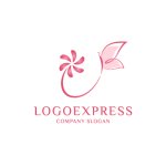 画像1: エレガントな花と蝶のロゴ (1)