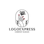 画像1: エレガントな手のネイルサロンのロゴ (1)