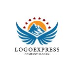 画像1: エンブレム翼を広げた山のロゴ (1)