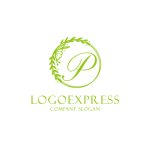 画像1: エレガントな花輪Pロゴ (1)