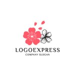 画像1: エレガントな桜のロゴ (1)