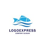 画像1: 魚と波のロゴ (1)