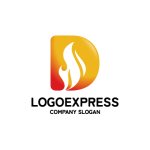 画像1: Dの文字と炎のロゴ (1)