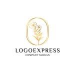 画像1: 高級感のある花のロゴ (1)