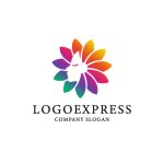 画像1: ゴージャスな花と女性の横顔のロゴ (1)