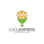 画像1: 愛と幸せを届ける花束ロゴ (1)