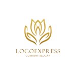 画像1: 蓮の花と手のロゴ (1)