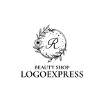 画像1: 花と葉で飾られた「R」のエレガントなロゴ (1)